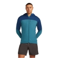 Icebreaker Fleece Jacket Descender Merino Blend 300 RealFleece with Hood (Merino Wool, Breathable) Blue/Teal Men's